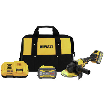 CONCRETE TOOLS | Dewalt FLEXVOLT 60V MAX Brushless Lithium-Ion 7 in. Cordless Grinder with Kickback Brake Kit with 2 Batteries (9 Ah) - DCG440X2